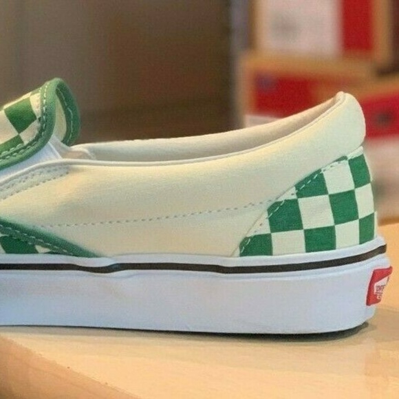 Vans Classic Slip On Checkers Womens Grass Green - Picture 8 of 8
